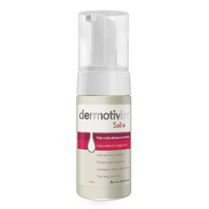 DERMOTIVIN SALIX FOAM PELE OLEOSA/ACNEICA130 ML (PUMP) - COM ACIDO SALICILICO.