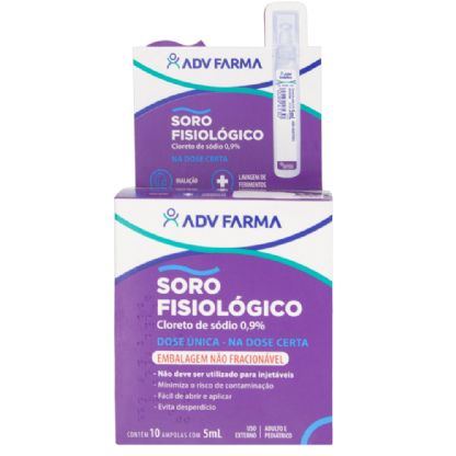 FISIOLOGICO 0,9% FR 5 ML CX C/ 10 AMP - ADV
