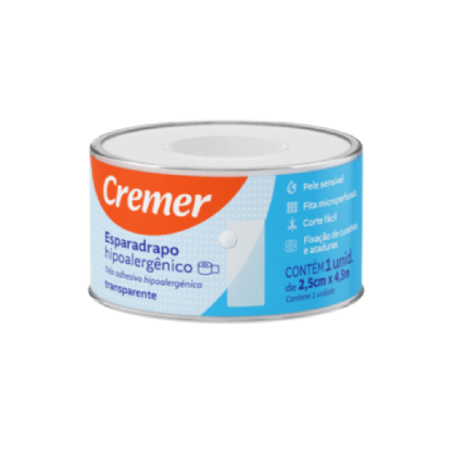 ESPARADRAPO TRANSPARENTE CREMER 2,5CMX4,5M