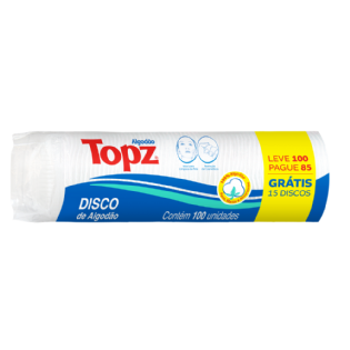 ALGODAO DISCO 100UNID (LV100 PG85) TOPZ