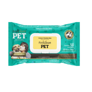 Toalhinhas Umedecidas Feelclean Pet | Pacote com 50 Unidades