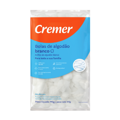 Algodão Cremer Bolinha 95g | Ideal para Seus Cuidados Diários