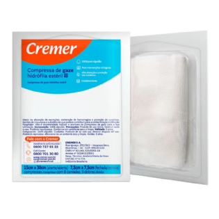 Compressa de Gaze 15x30cm | Estéril Algodão ETO - 01 Unidade