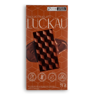 BARRA CHOCOLATE AO LEITE S/ AÇUCAR 75G- LUCKAU.