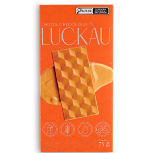BARRA CHOCOLATE B D.LEITE  S/ AÇUCAR 75G - LUCKAU.