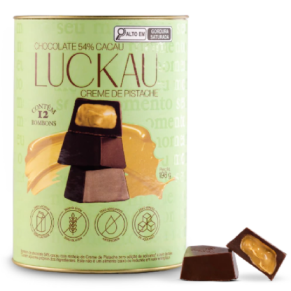 BOMBOM  54% C PISTACHE  S/AÇUCAR - LUCKAU