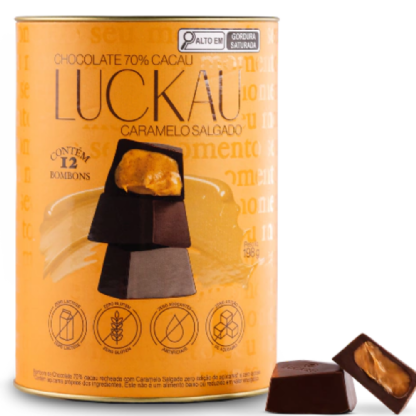 BOMBOM 70% C/ CREME CARAMELO SLG S/ AÇUCAR - LUCKAU