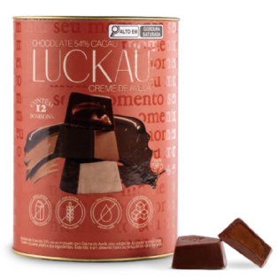 BOMBOM  54% CREME AVELÃ S/ AÇUCAR - LUCKAU.