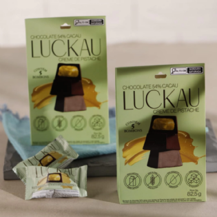 BOMBOM 54% CREME PISTACHE S/ AÇUCAR 5UN  - LUCKAU