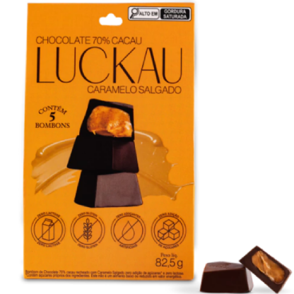 BOMBOM 70% CREME CARAMELO SALG S/ AÇUCAR 5UN - LUCKAU