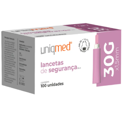 LANCETAS DE SEGURANCA 30GX1,5MM  SL UNIQMED