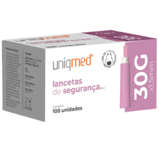 LANCETAS DE SEGURANCA 30GX1,5MM  SL UNIQMED
