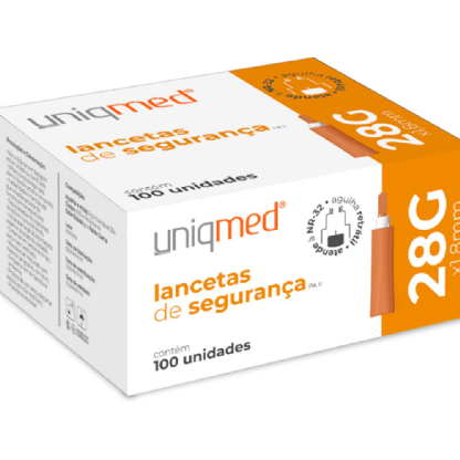 LANCETAS DE SEGURANCA 28G X 1,5MM  PAII  UNIQMED