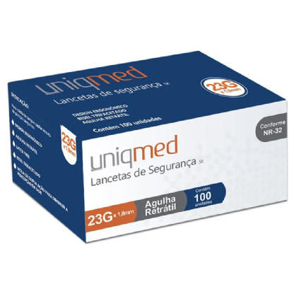 LANCETAS DE SEGURANCA 23G X 1,8MM  TPA UNIQMED