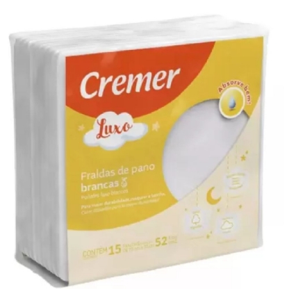 FRALDA LUXO BRANCA  C/15 UN 70X70