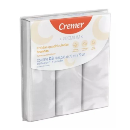 Pano Boca Premium Branco | Cremer 03 Unidades