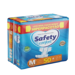 FRALDA SAFETY CONFORT HIPER PACOTAO M 50