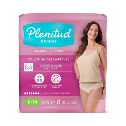 FRALDA ADUL PLENITUD ACTIVE P/M 8UN