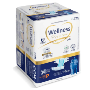 FRALDA WELLNESS PREMIUM | PACOTE COM 10 UNIDADES