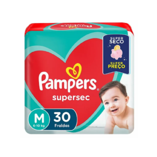 FRALDA PAMPERS SUPER SEC M C/30