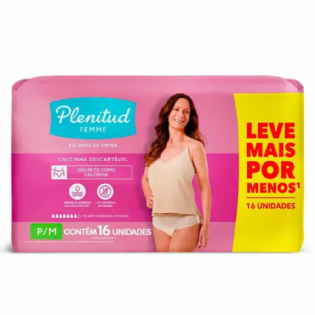 FRALDA ROUPA INT. PLENITUD FEM ACTIVE P/M LV16PG15