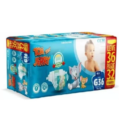 FRALDA MEGA TOM E JERRY G | 36 UNIDADES