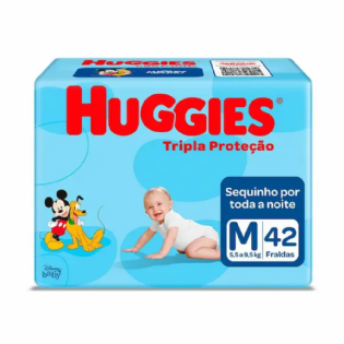 FRALDA HUGGIES TRIPL PROT M 42UN