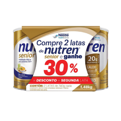 NUTREN SENIOR PO SEM SABOR 740G C/2 PROMOCIONAL