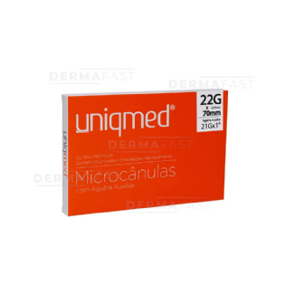 MICROCANULAS UNIQMED C/AGULHA AUXILIAR 21GX1 22G (0,70MM) X 50MM UN
