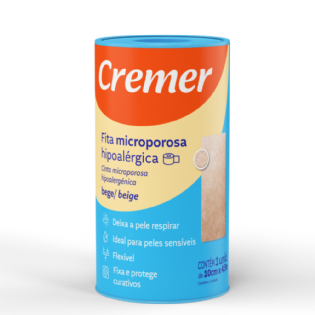 Fita Microporosa Bege 10cm x 4,5cm | Alta Adesão e Conforto