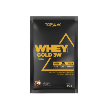 WHEY PROTEIN GOLD 3W TOPWAY CHOCOLATE C/ AVELA SACHE 30G