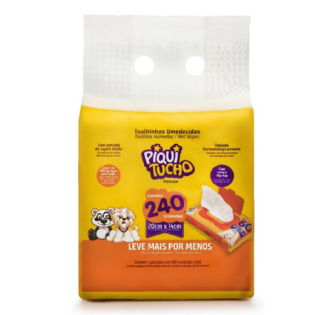 KIT LENÇO UMEDECIDO PIQUITUCHO PREMIUM | 240 UNIDADES FLOWPACK