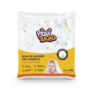 Piquitucho Algodão Bolas 50g | Perfeito para Artesanato e Cuidados Pessoais
