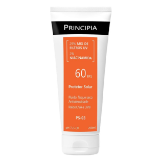 PRINCIPIA PROTETOR SOLAR CORPORAL FPS 60 FLUIDO TOQUE SECO ANTIOLEOSIDADE C/ 2% NIACINAMIDA 200ML