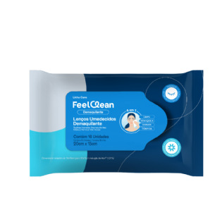 Lenços Umedecidos Demaquilantes Feelclean | 16 Unidades