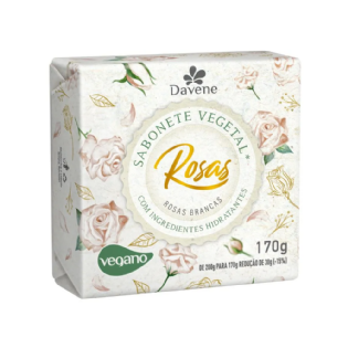 ROSAS SABONETE VEGETAL BRANCAS DAVENE 170G