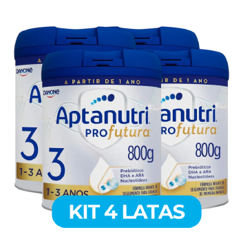 Kit com 4 Fórmulas Infantis Aptanutri Profutura 3 â 800g Cada