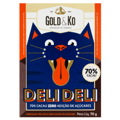 GOLDKO DELI DELI 70% CACAU ZERO ACUCAR 70G.