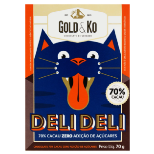 GOLDKO DELI DELI 70% CACAU ZERO ACUCAR 70G.