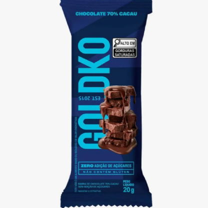 GOLDKO BARRA DE CHOCOLATE 70% CACAU 20G.