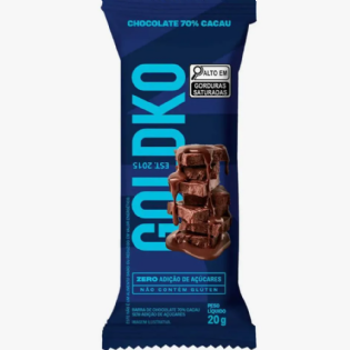 GOLDKO BARRA DE CHOCOLATE 70% CACAU 20G.