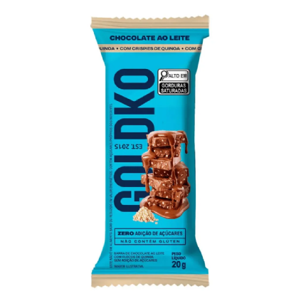 GOLDKO CHOC AO LEITE C CRISPY DE QUINOA 20G.