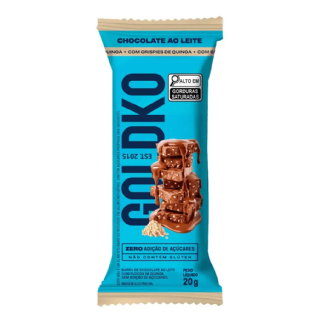 GOLDKO CHOC AO LEITE C CRISPY DE QUINOA 20G.
