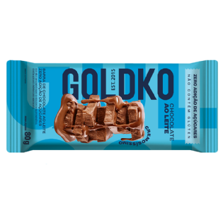 GOLDKO BARRA DE CHOCO AO LEITE ZERO ACUCAR 80G.