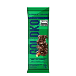 GOLDKO CHOC 70 CACAU COM AVELA 20G.