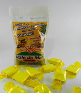 VALE DO MEL BALA SABOR ABACAXI 47G 10UN