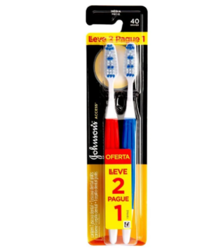 ESCOVA DENTAL JONHSON REACH ACCESS MÉDIA 40 GRANDE LEVE 2 PAGUE 1