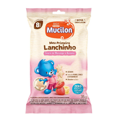 MUCILON SNACKS MORANGO BANANA 35G