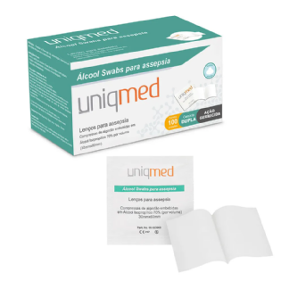 UNIQMED GAZE EMBEBIDA ALCOOL SWAB PARA ASSEPSIA