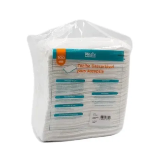 MEDIX TOALHA DESCARTAVEL P/ ASSEPSIA 50G 30CMX35CM C/100 UN